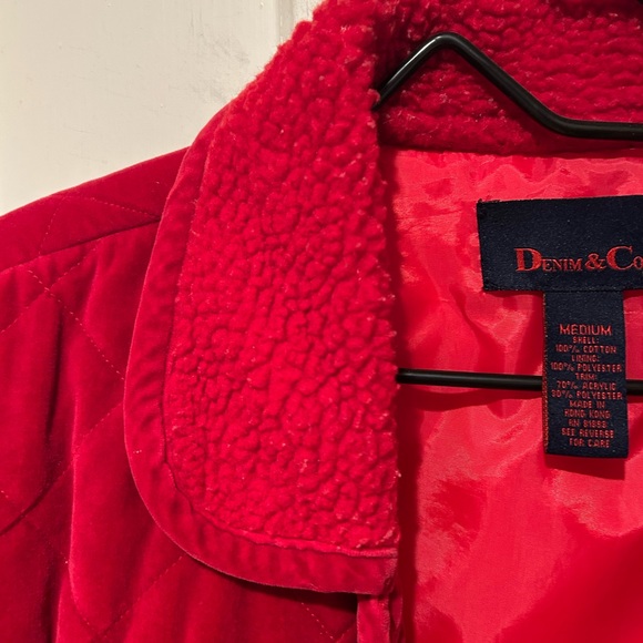 Denim & Co 100% quilted cotton velvet coat. - Picture 4 of 9